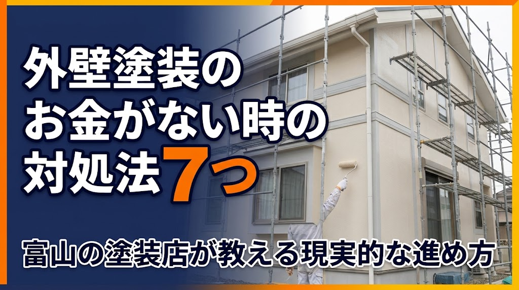 外壁塗装のお金がない時の対処法7つ｜富山の塗装店が教える現実的な進め方